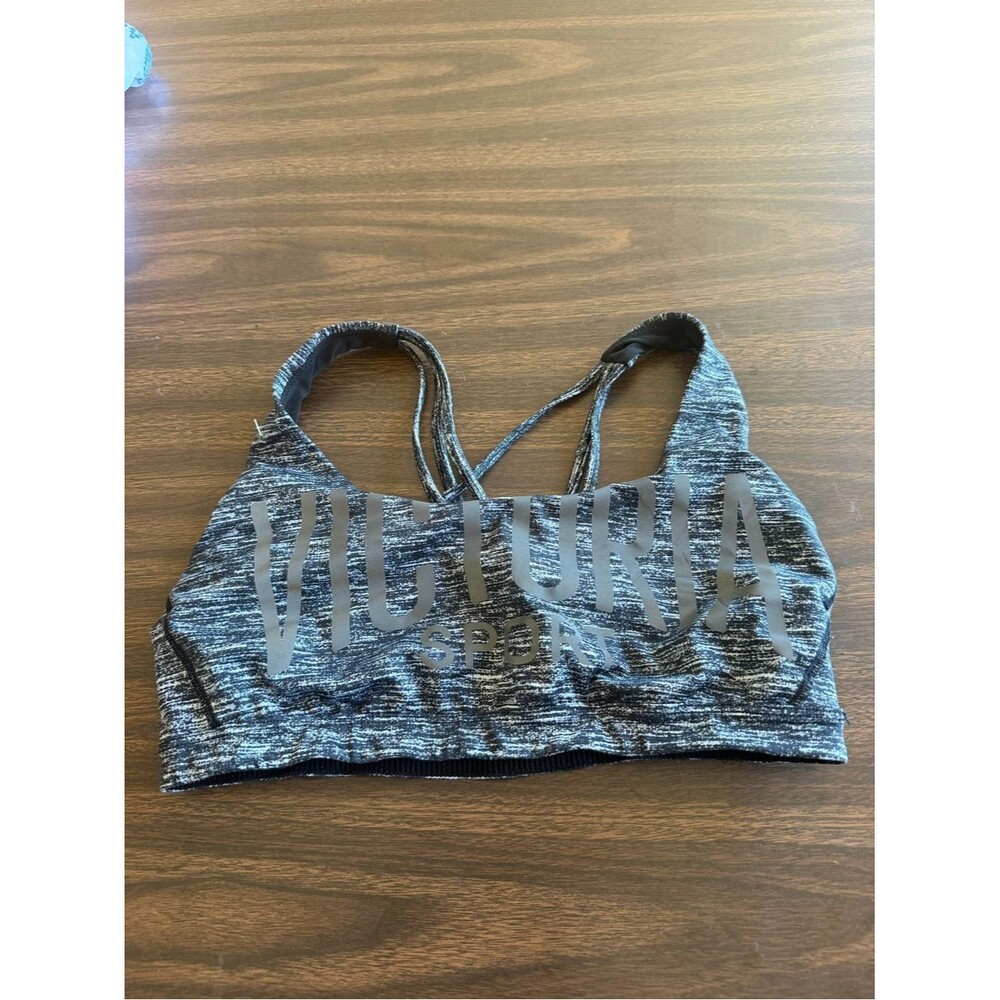 Victoria Sport Gray Heather Low-Impact Strappy Sports Bra
